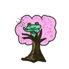 Frog KOMAME greets in French sticker #1603090