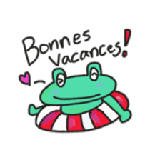Frog KOMAME greets in French sticker #1603091