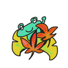Frog KOMAME greets in French sticker #1603092