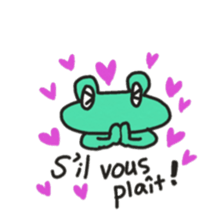 Frog KOMAME greets in French sticker #1603102