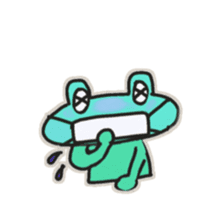 Frog KOMAME greets in French sticker #1603105