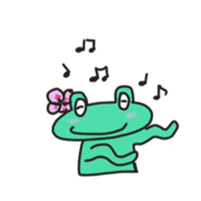 Frog KOMAME greets in French sticker #1603106