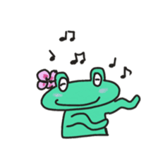 Frog KOMAME greets in French sticker #1603106
