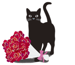 Black cat Lulu sticker #1603593