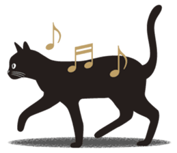 Black cat Lulu sticker #1603596