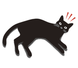 Black cat Lulu sticker #1603602