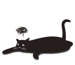 Black cat Lulu sticker #1603607