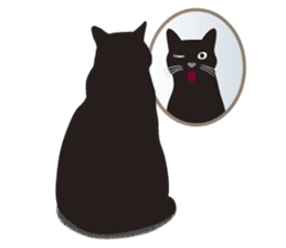 Black cat Lulu sticker #1603610