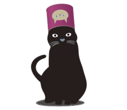 Black cat Lulu sticker #1603612
