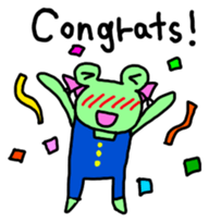 Chi-chan of frog English version sticker #1604457