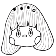 Mushroom cut boy, and the girl of a bob sticker #1605673