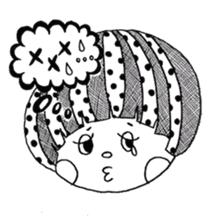 Mushroom cut boy, and the girl of a bob sticker #1605674