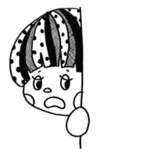 Mushroom cut boy, and the girl of a bob sticker #1605675