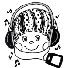 Mushroom cut boy, and the girl of a bob sticker #1605678