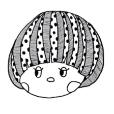 Mushroom cut boy, and the girl of a bob sticker #1605679