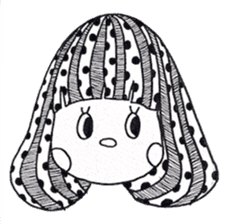 Mushroom cut boy, and the girl of a bob sticker #1605680