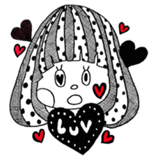 Mushroom cut boy, and the girl of a bob sticker #1605684