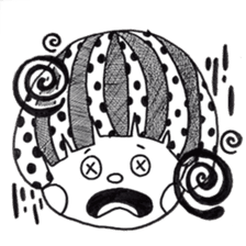 Mushroom cut boy, and the girl of a bob sticker #1605685