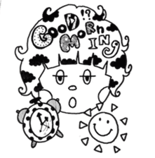 Mushroom cut boy, and the girl of a bob sticker #1605686