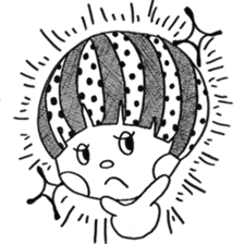 Mushroom cut boy, and the girl of a bob sticker #1605687