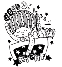 Mushroom cut boy, and the girl of a bob sticker #1605688