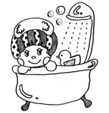 Mushroom cut boy, and the girl of a bob sticker #1605689