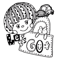 Mushroom cut boy, and the girl of a bob sticker #1605693