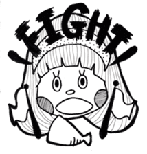 Mushroom cut boy, and the girl of a bob sticker #1605694