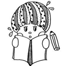 Mushroom cut boy, and the girl of a bob sticker #1605695