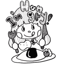 Mushroom cut boy, and the girl of a bob sticker #1605696