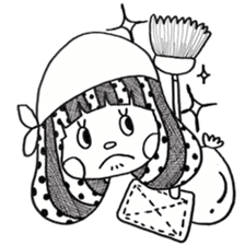 Mushroom cut boy, and the girl of a bob sticker #1605697