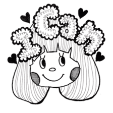 Mushroom cut boy, and the girl of a bob sticker #1605701