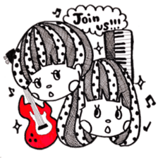 Mushroom cut boy, and the girl of a bob sticker #1605709