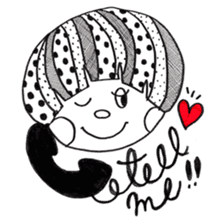 Mushroom cut boy, and the girl of a bob sticker #1605711