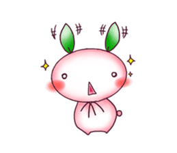 Peach rabbit sticker #1606515