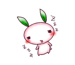 Peach rabbit sticker #1606516