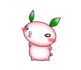 Peach rabbit sticker #1606523