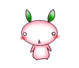 Peach rabbit sticker #1606525