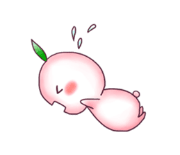 Peach rabbit sticker #1606528