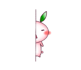 Peach rabbit sticker #1606530