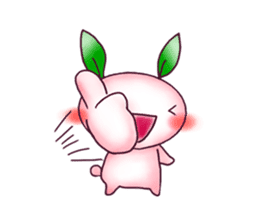 Peach rabbit sticker #1606531