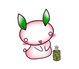 Peach rabbit sticker #1606547