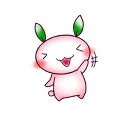 Peach rabbit sticker #1606549