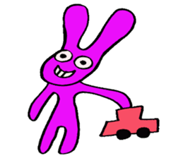 Colorful crazy rabbits sticker #1606763