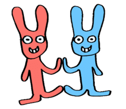 Colorful crazy rabbits sticker #1606764