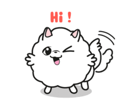 Pomi, the white pomerenian pom puppy sticker #1607433