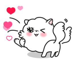 Pomi, the white pomerenian pom puppy sticker #1607439