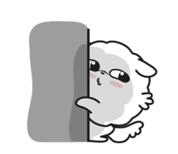 Pomi, the white pomerenian pom puppy sticker #1607441