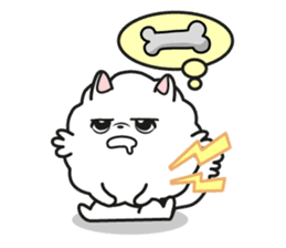 Pomi, the white pomerenian pom puppy sticker #1607443