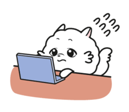 Pomi, the white pomerenian pom puppy sticker #1607466